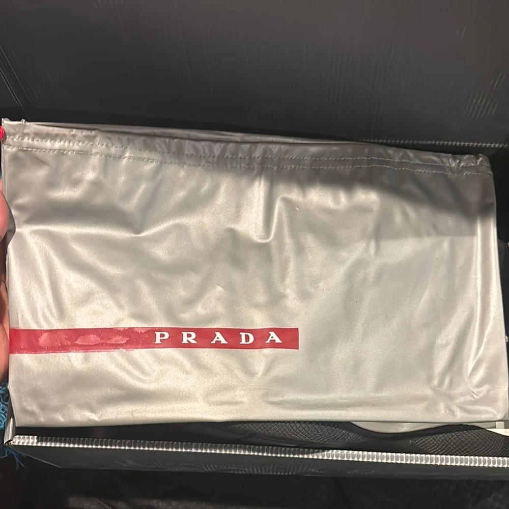 Prada Men's Black and Gray High-Top Sneakers - Picture 7 of 8